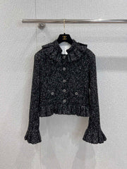 French palace style sequined ruffled jacket + skirt