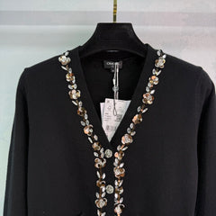 Beaded Flower Knit Cardigan