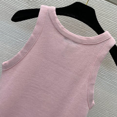 Embossed slim-fit stretch-knit vest