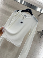 off-shoulder tie knit top