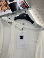 off-shoulder tie knit top