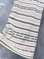 Contrast color lettering striped lapel vest dress