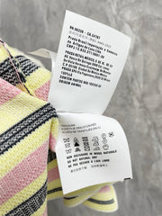 Contrast color lettering striped lapel vest dress