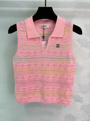 Knitted lapel vest