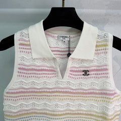Knitted lapel vest
