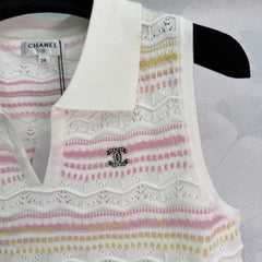 Knitted lapel vest