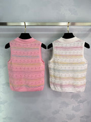 Knitted lapel vest