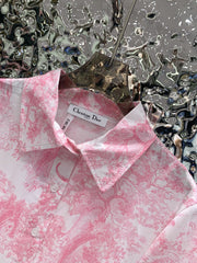 Short-sleeved printed long skirt