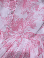 Short-sleeved printed long skirt