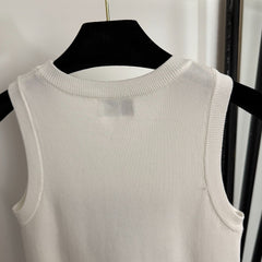 Sketch embroidered slim-fit knit vest