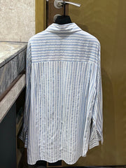 Drop Shoulder Rhinestone Stripe Shirt