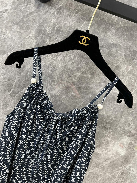 Full-print pearl camisole