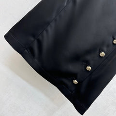 Sleeveless Satin Top with Ornate Gold Buttons