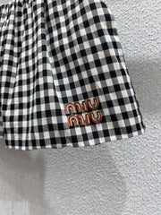 Black & White Gingham Mini Skirt
