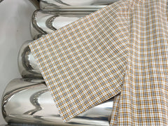 Plaid Shirt Dress with Contrast Collar & Drawstring Waist