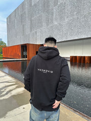 Reverse letter print hooded sweatshirt