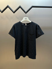 Black Crewneck Tee with Rhinestone Quilting & Back Hardware