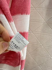 striped knitted long-sleeved cardigan