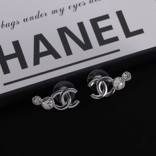 New Double C Silver Earrings